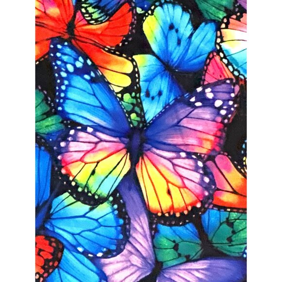 CCC 4XL Cap Sleeve Butterflycore Blouse Artwear Boho Street Chic Color Pop Core - Picture 9 of 11